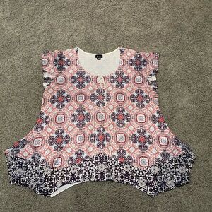 Red White Blue Top Shirt sz 3X
